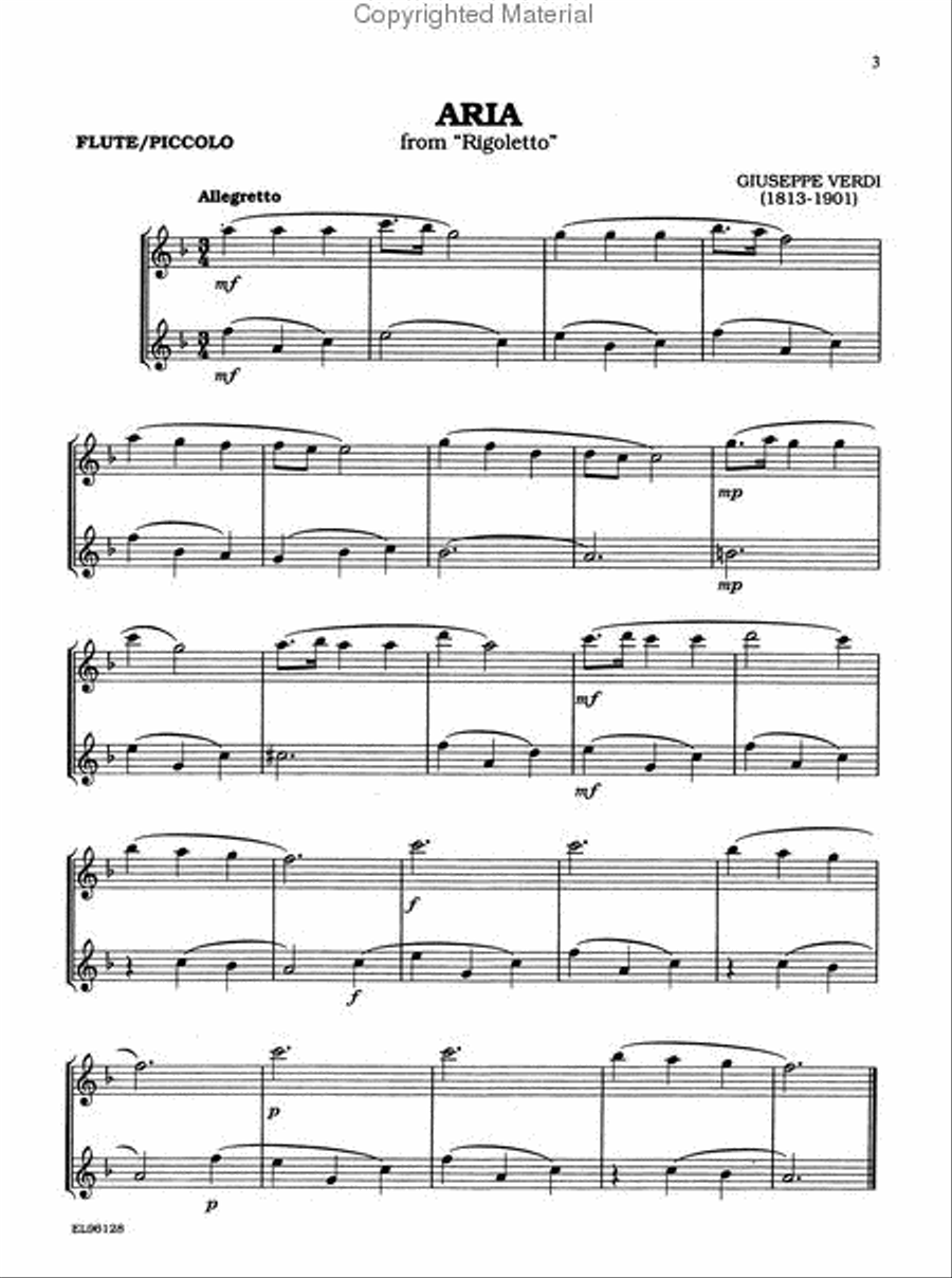 Classical Duets For All (Flute, Piccolo) Flute Duet scores gallery preview page 2