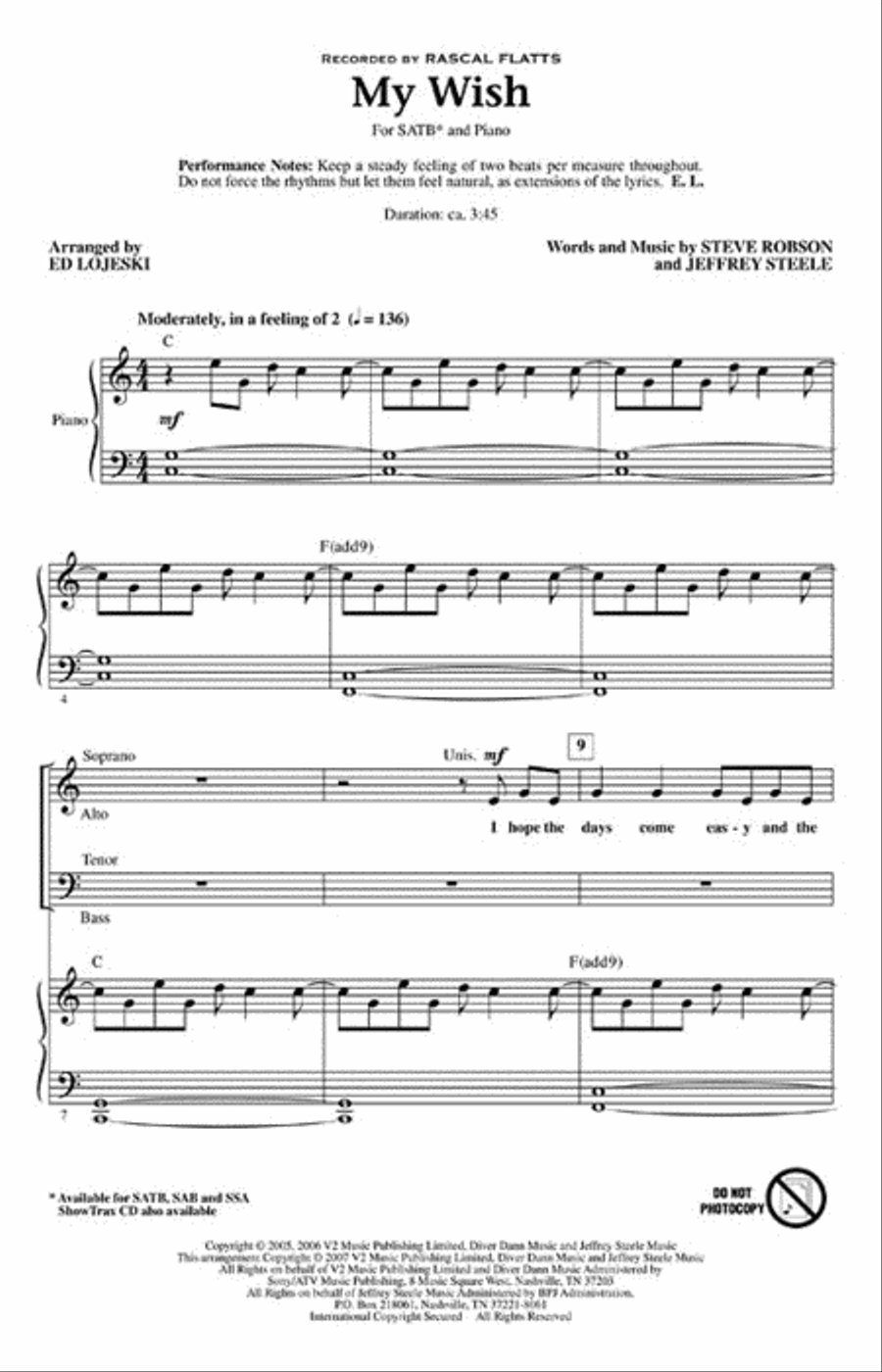 My Wish 4-Part scores gallery preview page 2