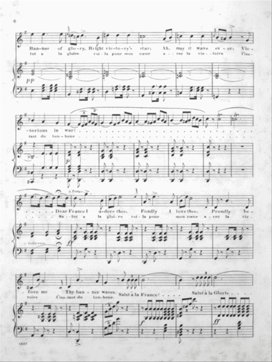 Salut `a la France. France, I adore thee Voice scores gallery preview page 3