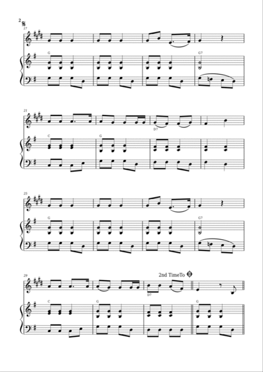 Jingle Bells Baritone Saxophone scores gallery preview page 2