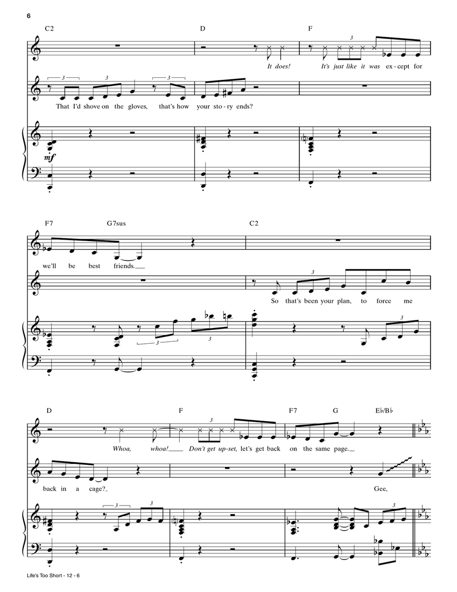 Life's Too Short Life's Too Short Voice scores gallery preview page 6