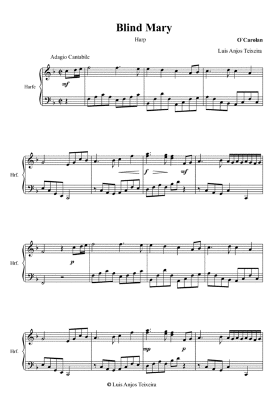 Blind Mary For Harp Harp scores gallery preview page 3