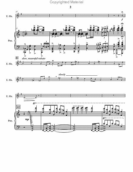Elegy for English Horn & Band (piano reduction)