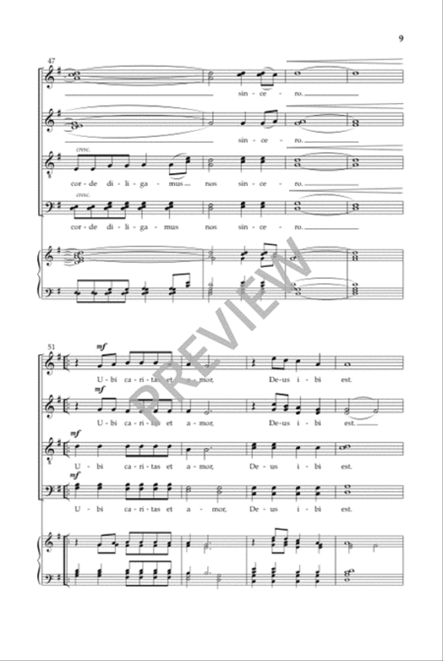 Ubi caritas et amor (SATB divisi) Divisi scores gallery preview page 10