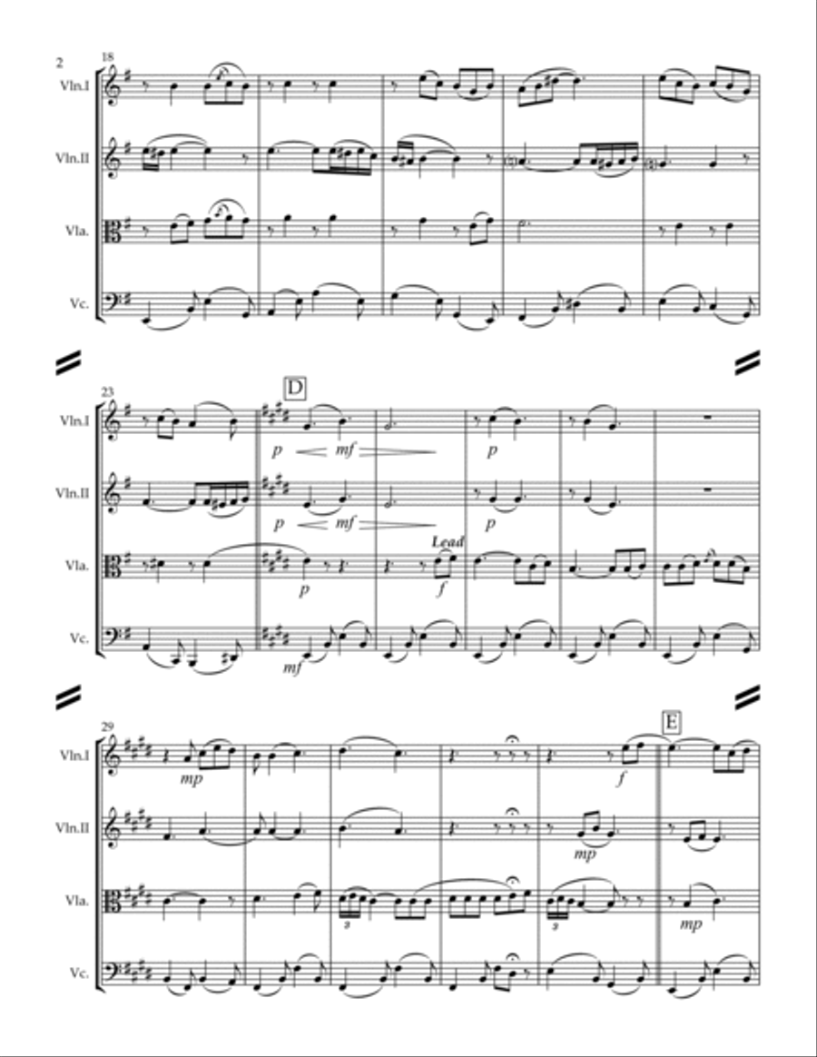 Maria, Mari! (Oh Marie) for String Quartet) String Quartet scores gallery preview page 3