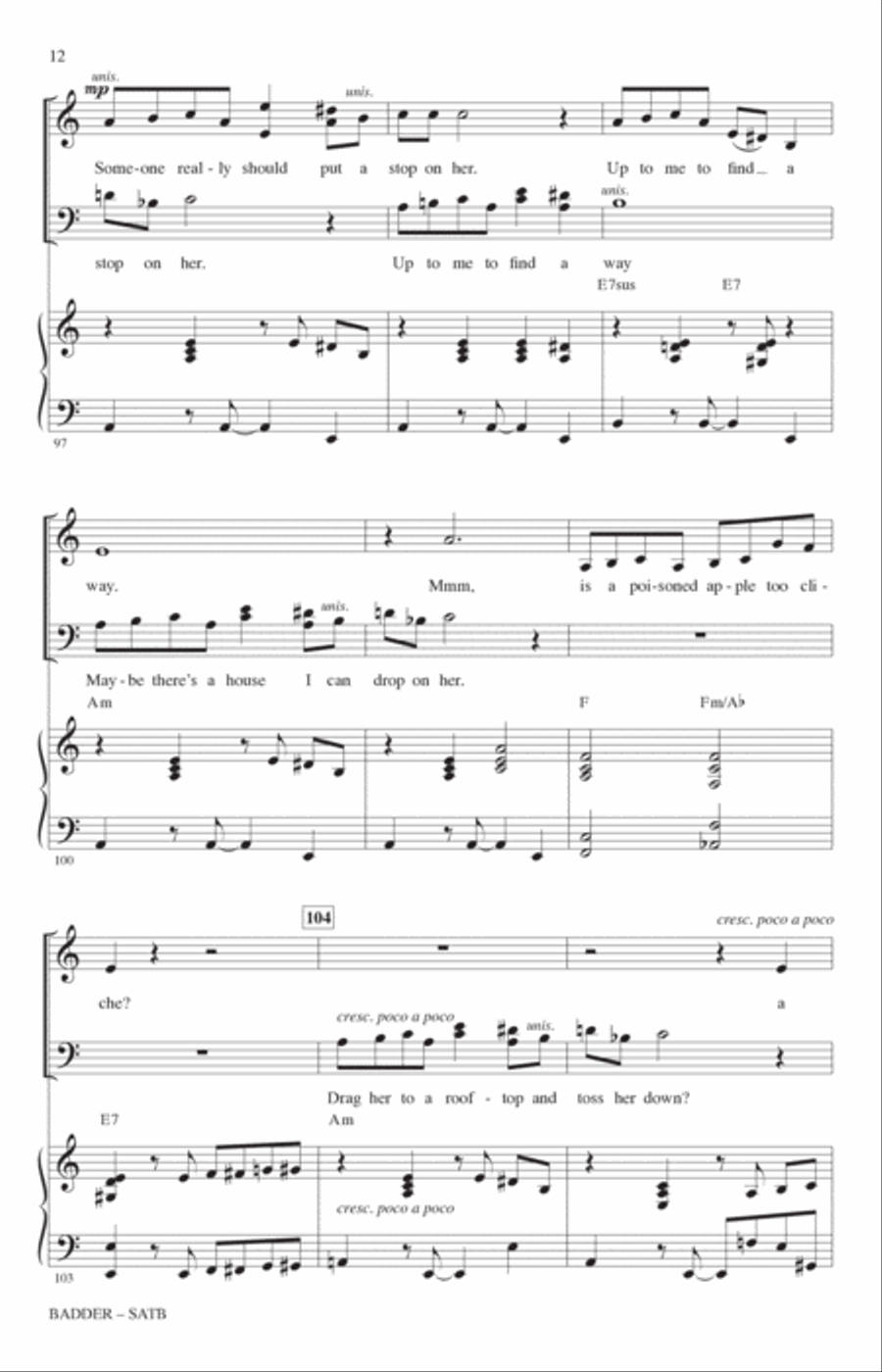 Badder (from Disenchanted) (arr. Mac Huff) 4-Part scores gallery preview page 11