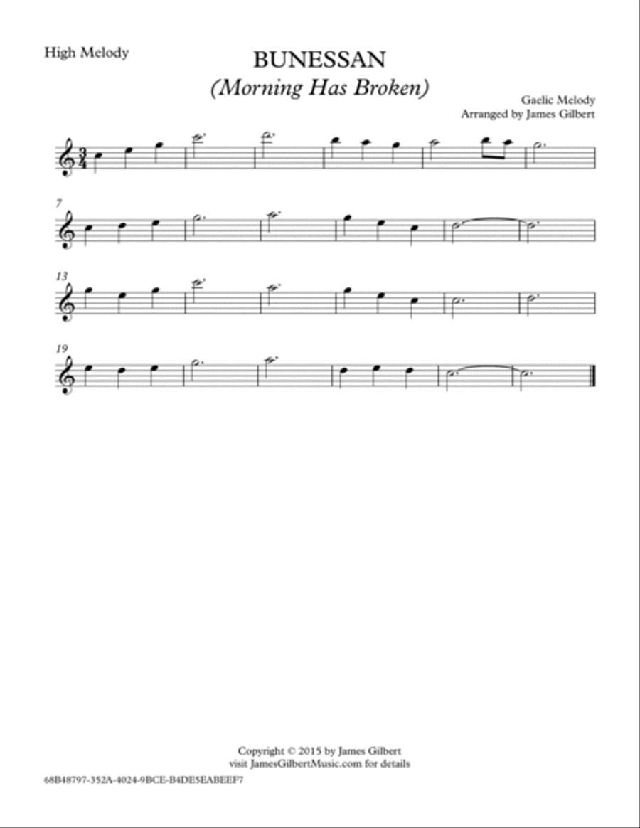 BUNESSAN (Morning Has Broken) Small Ensemble scores gallery preview page 4