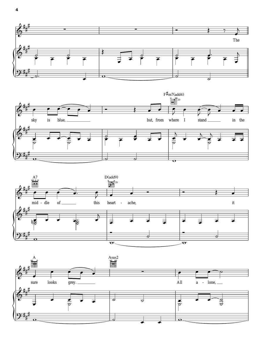 All Over Me All Over Me Piano, Vocal, Guitar scores gallery preview page 4