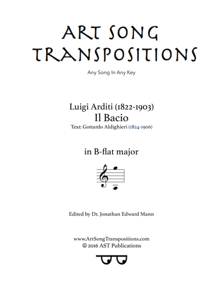 ARDITI: Il bacio (transposed to B-flat major)