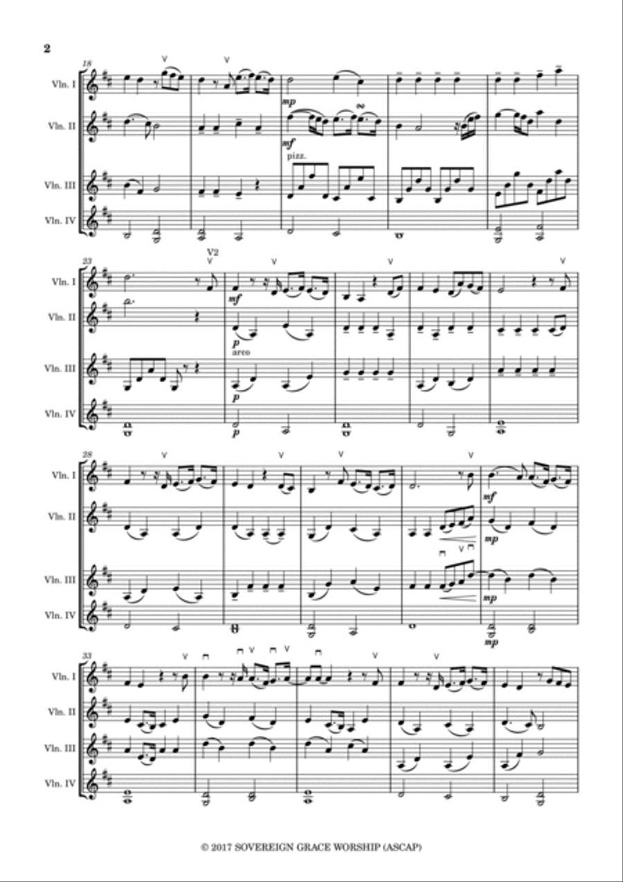 O Lord, My Rock And My Redeemer String Quartet scores gallery preview page 2