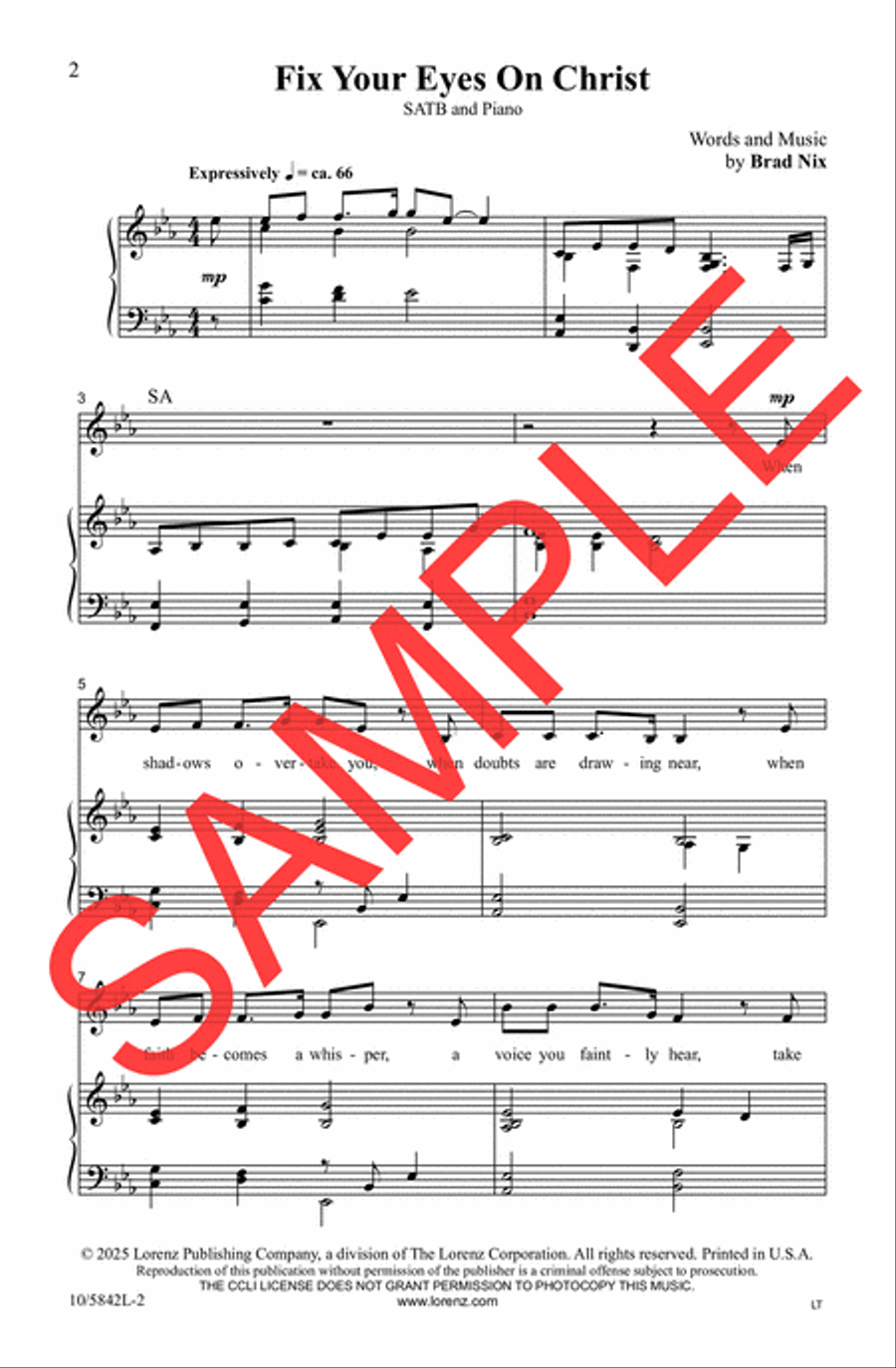 Fix Your Eyes On Christ Fix Your Eyes On Christ 4-Part scores gallery preview page 3
