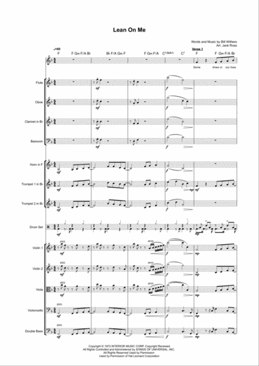 Lean On Me Large Ensemble scores gallery preview page 1