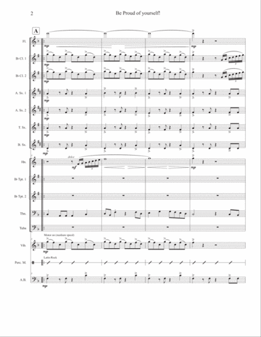 Be Proud of Yourself! For Small Wind Ensemble Concert Band scores gallery preview page 3