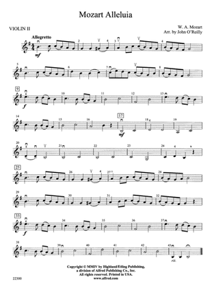 Mozart Alleluia: 2nd Violin