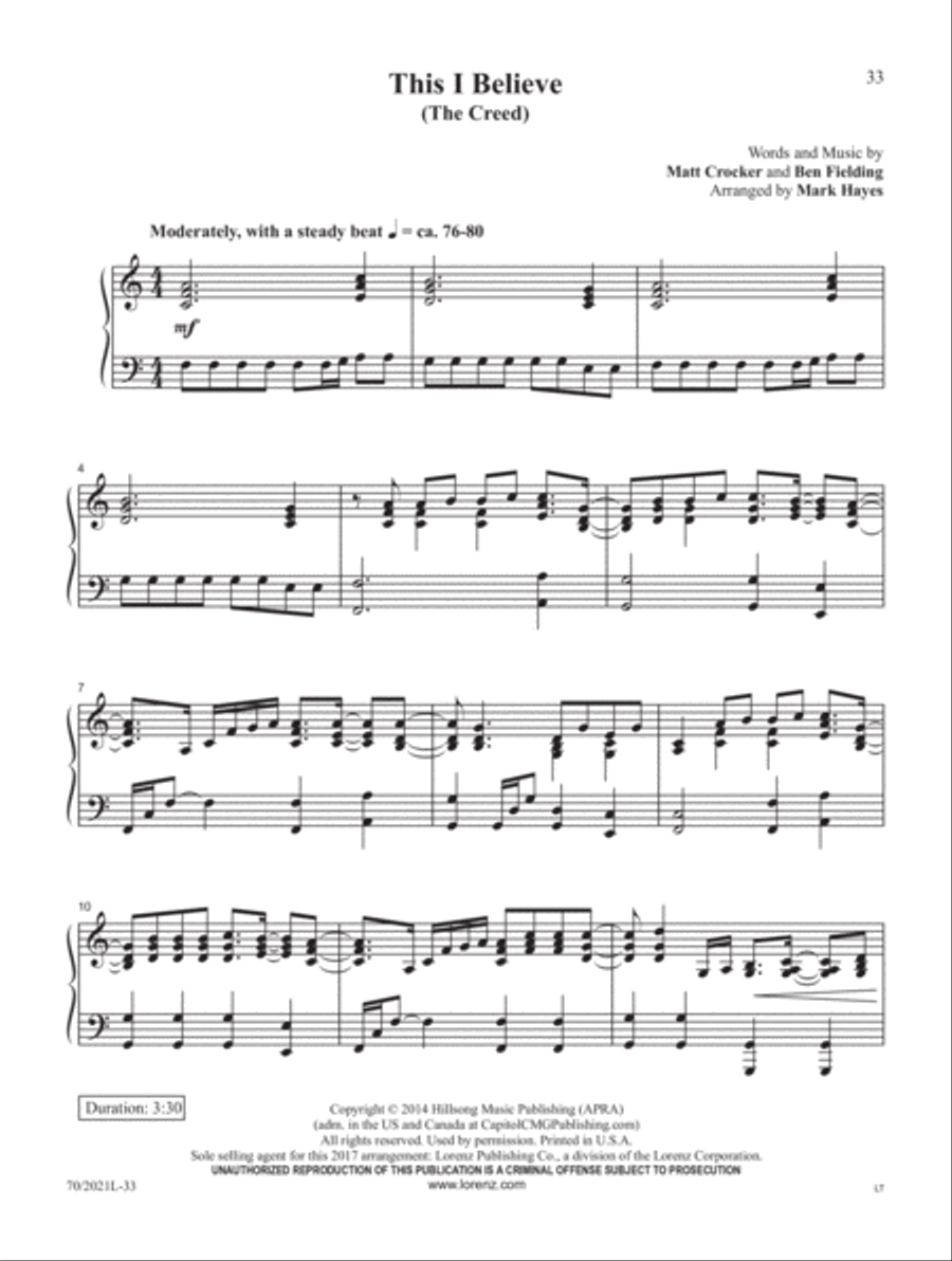 Mark Hayes: Praise and Worship for the Intermediate Pianist image number null