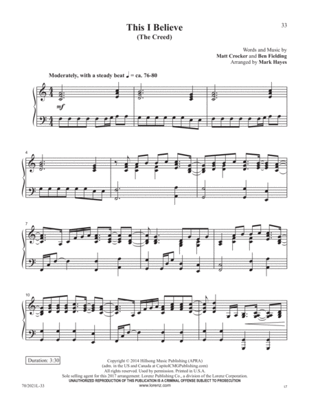 Mark Hayes: Praise and Worship for the Intermediate Pianist image number null
