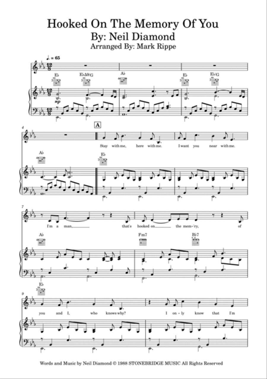 Hooked On The Memory Of You Piano, Vocal, Guitar scores gallery preview page 2