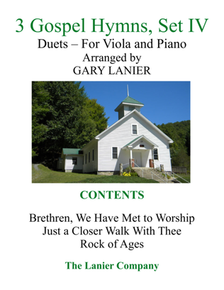 Book cover for Gary Lanier: 3 GOSPEL HYMNS, Set IV (Duets for Viola & Piano)