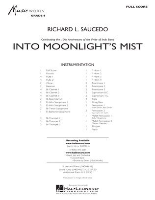 Book cover for Into Moonlight's Mist - Conductor Score (Full Score)