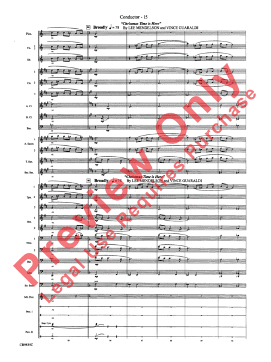 A Charlie Brown Christmas Concert Band scores gallery preview page 18