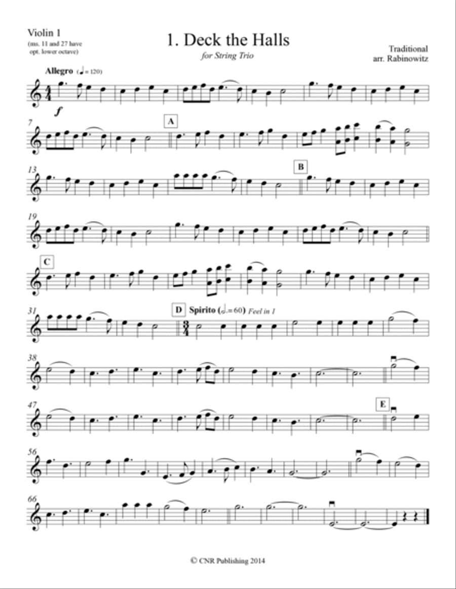 Holiday Classics for String Trio String Trio scores gallery preview page 3