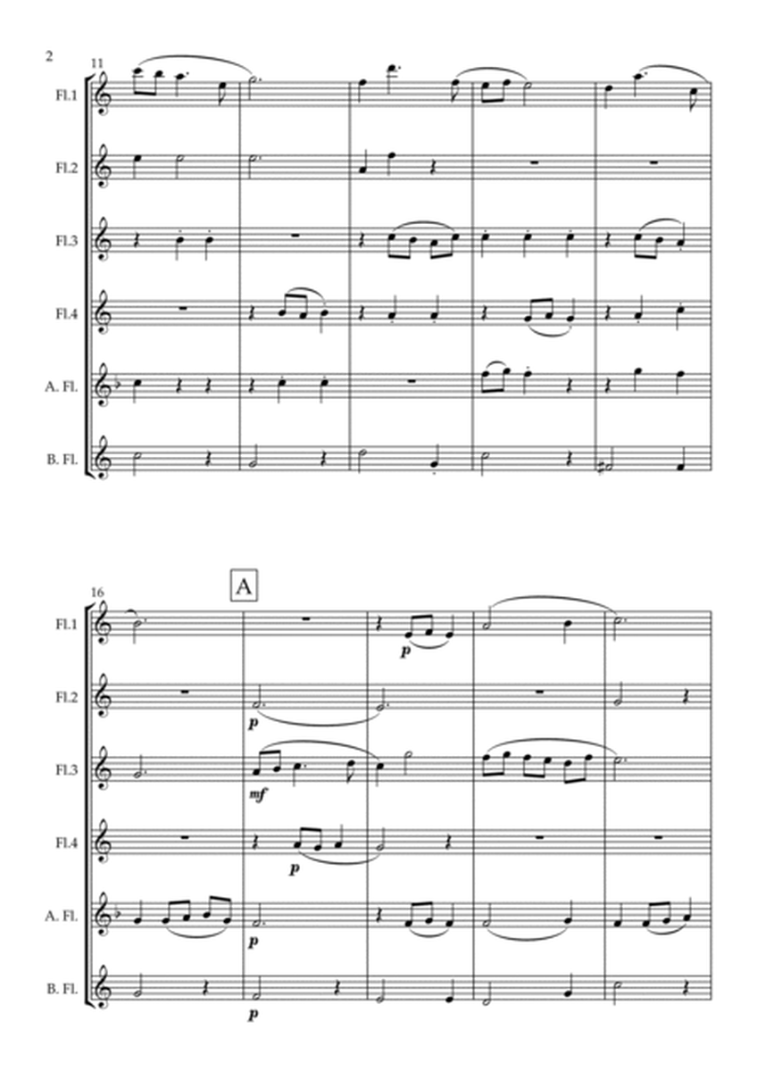 "Christmas Waltz" Original for Flute Choir. Early Intermediate. image number null