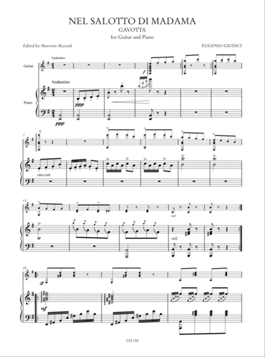 Nel salotto di Madama. Gavotta for Guitar and Piano Acoustic Guitar scores gallery preview page 2