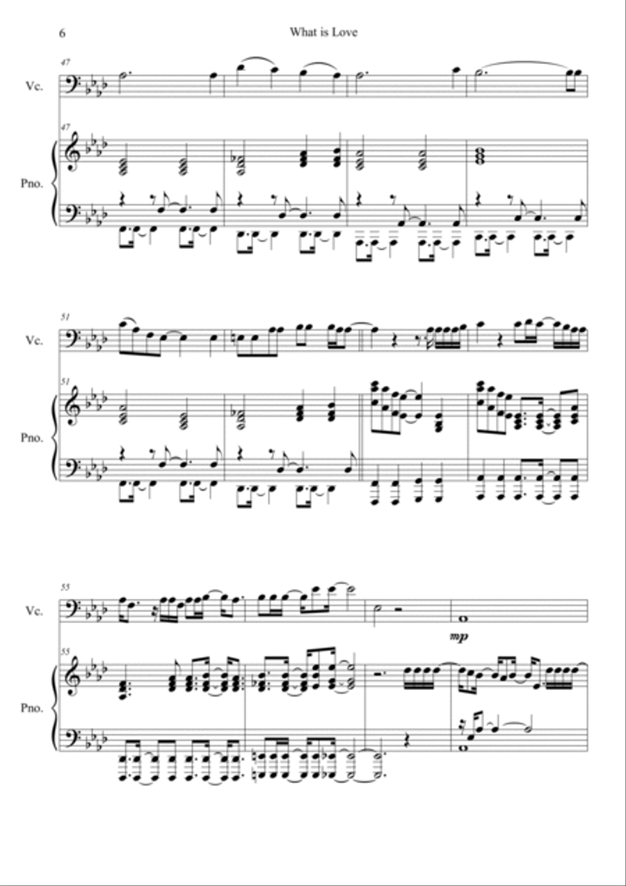 What Is Love? Piano scores gallery preview page 6