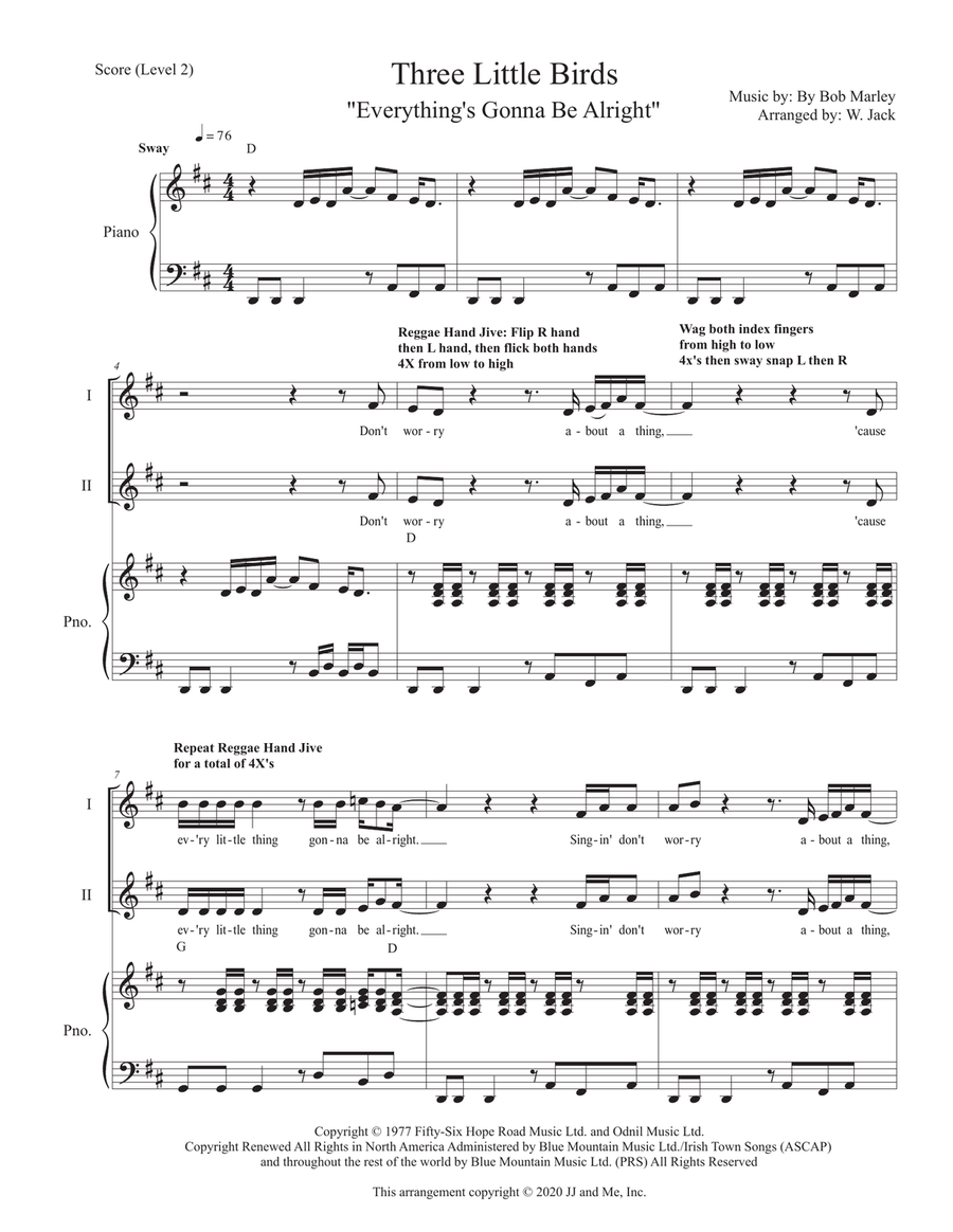Three Little Birds SA scores gallery preview page 1