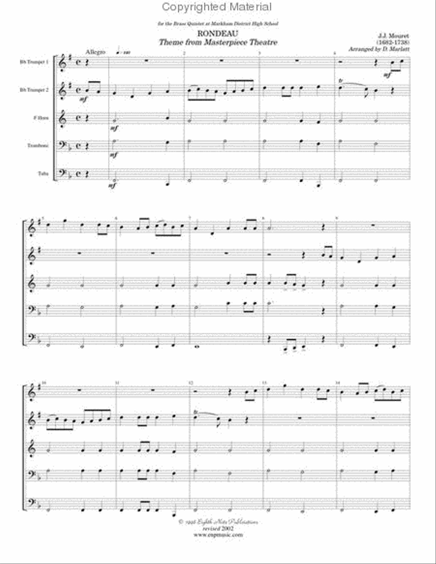 Rondeau Brass Quintet scores gallery preview page 2