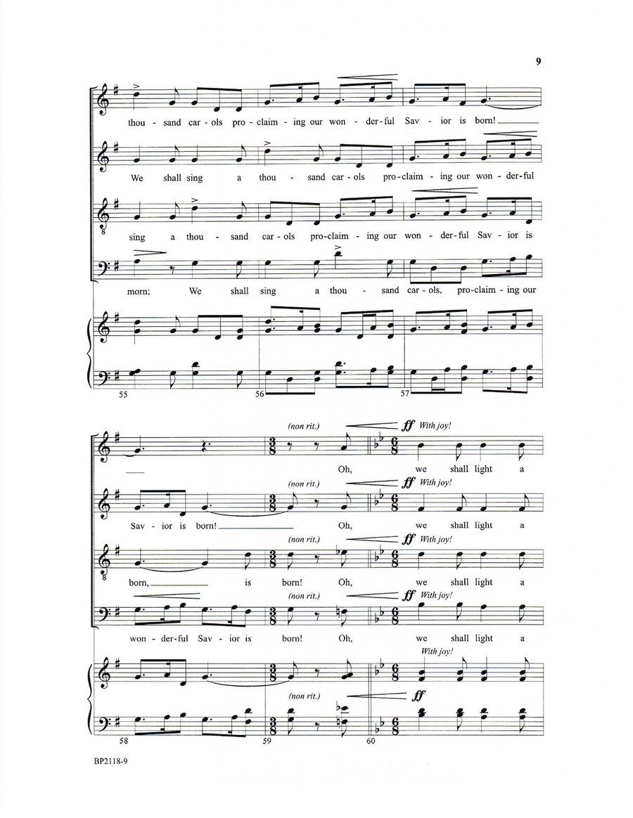 We Shall Light a Thousand Candles 4-Part scores gallery preview page 8