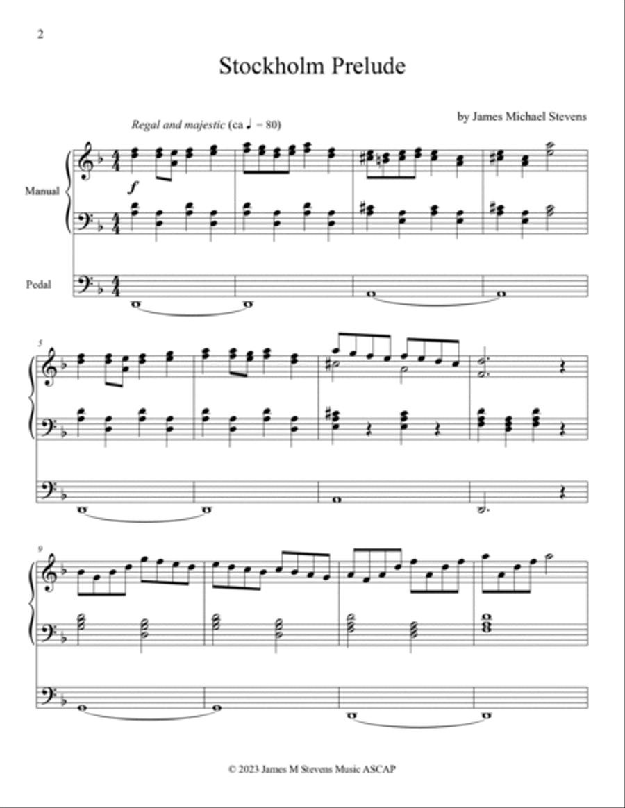 Stockholm Prelude - Organ Solo Organ Solo scores gallery preview page 2