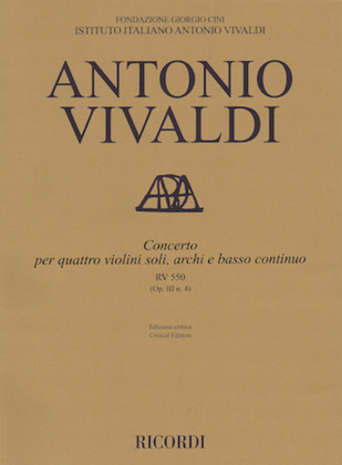 Book cover for Concerto E Minor, RV 550, Op. III, No. 4