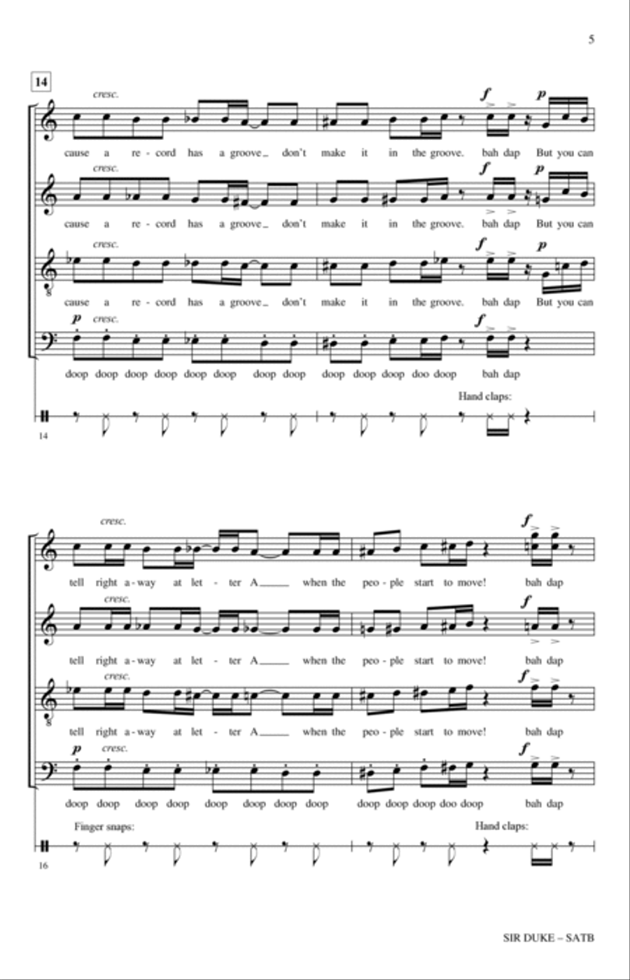 Sir Duke (arr. Paul Langford) 4-Part scores gallery preview page 4