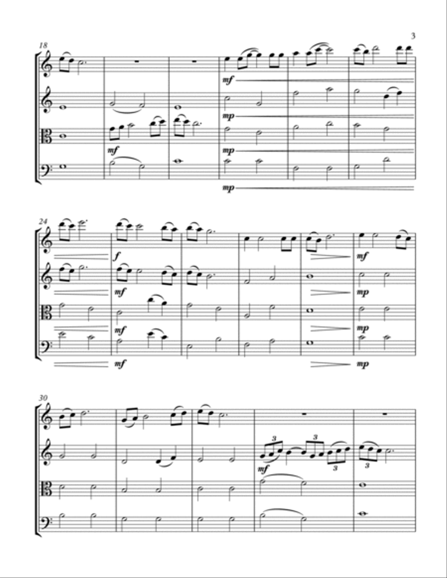 Tomar Holo Shuru String Quartet scores gallery preview page 3