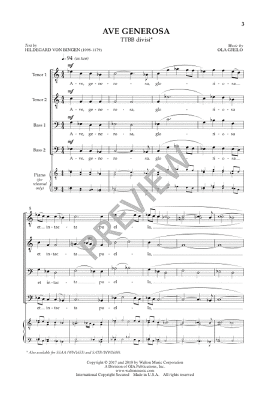 Ave Generosa (TTBB) TTBB scores gallery preview page 4
