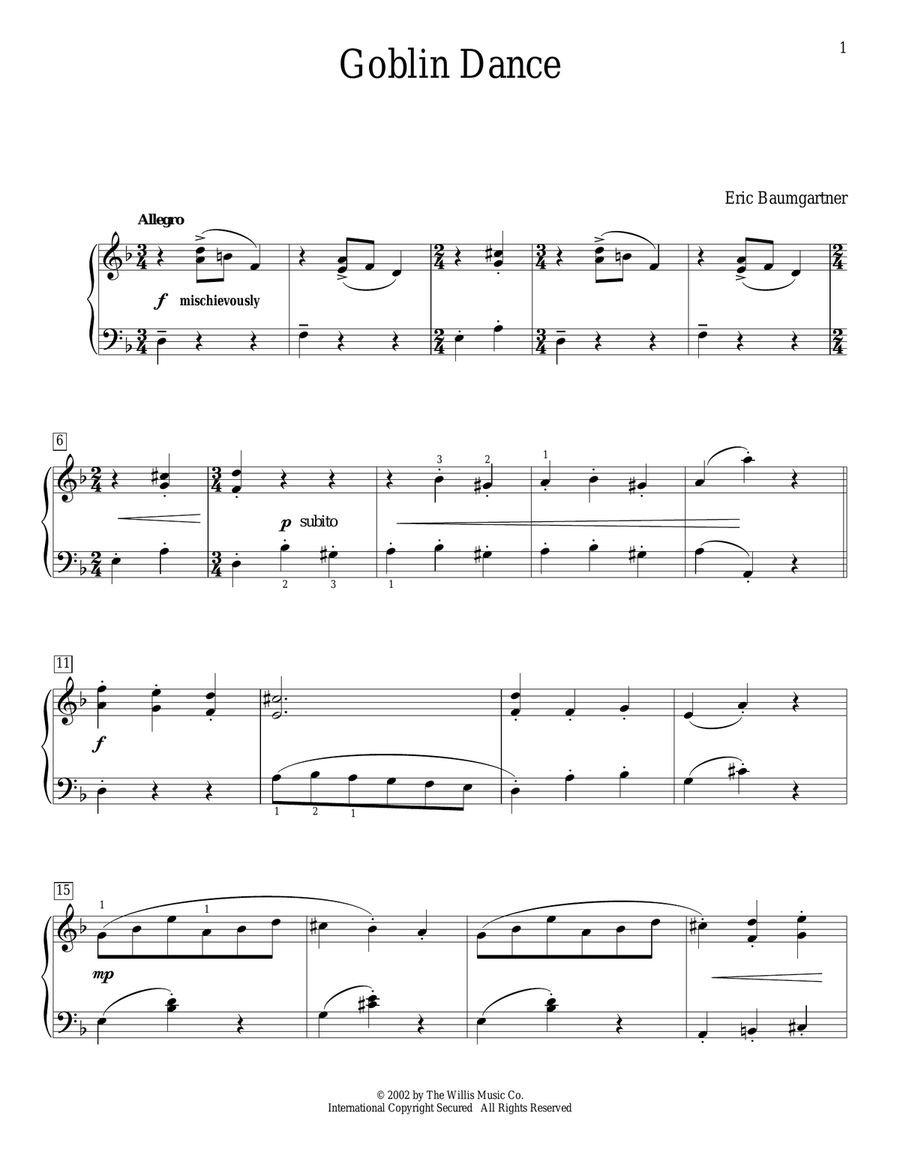 Goblin Dance Piano Method scores gallery preview page 1