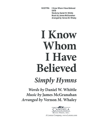 Book cover for I Know Whom I Have Believed