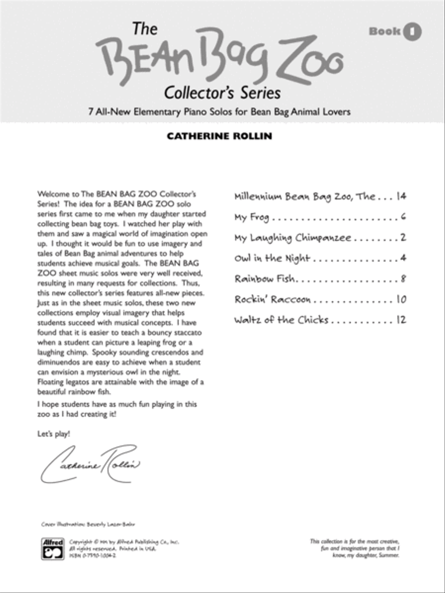 The Bean Bag Zoo Collector, Book 1 Easy Piano scores gallery preview page 5