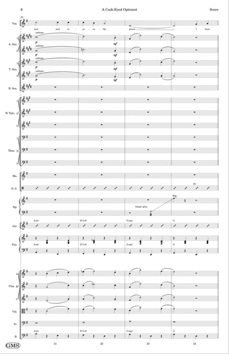 A Cock-eyed Optimist Jazz Ensemble scores gallery preview page 6