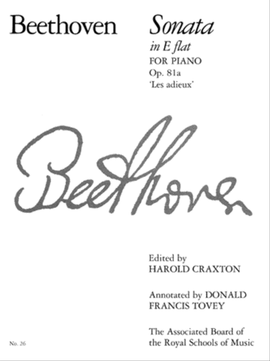 Piano Sonata in E flat (Les Adieux), Op. 81a Piano Method scores gallery preview page 1