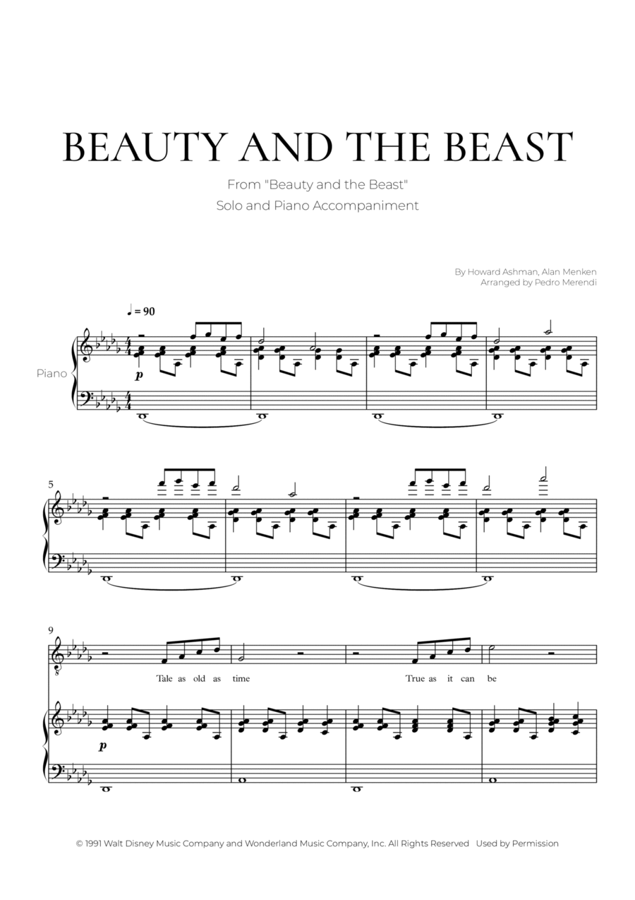 Beauty And The Beast Beauty And The Beast Voice scores gallery preview page 1