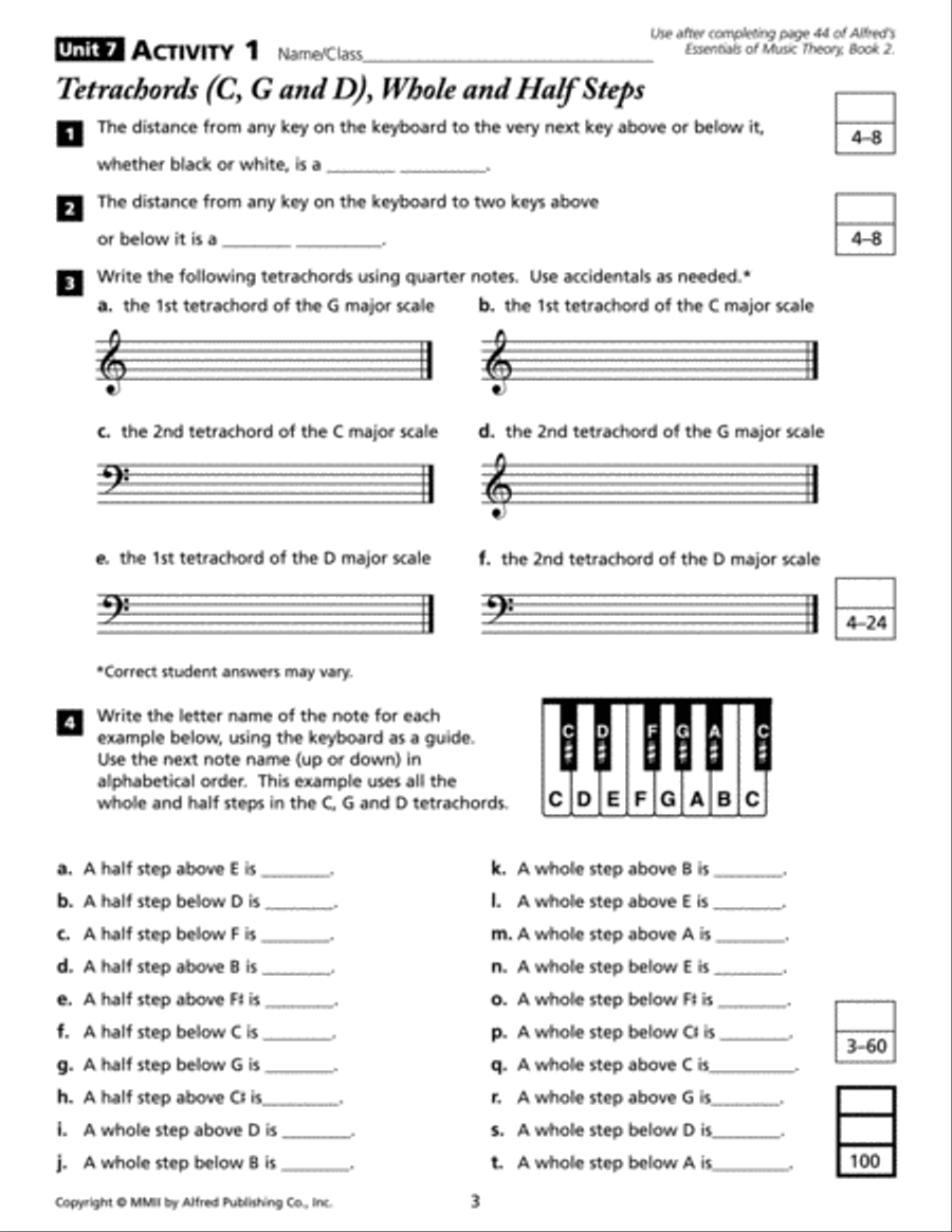 Alfred's Essentials of Music Theory, Book 2 Activity Books scores gallery preview page 4