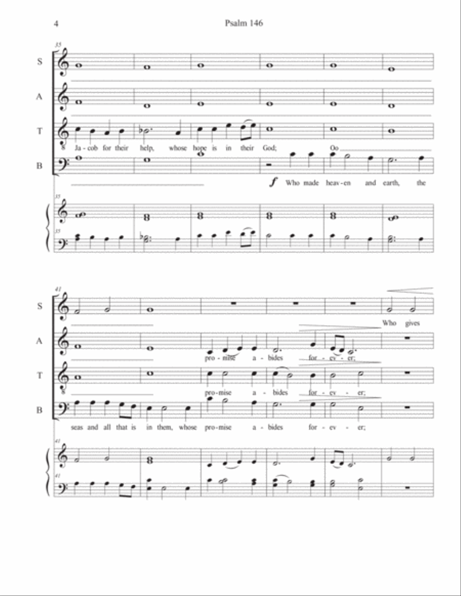 Psalm 146 (Alleluia! Praise God, O My Soul!) 4-Part scores gallery preview page 5