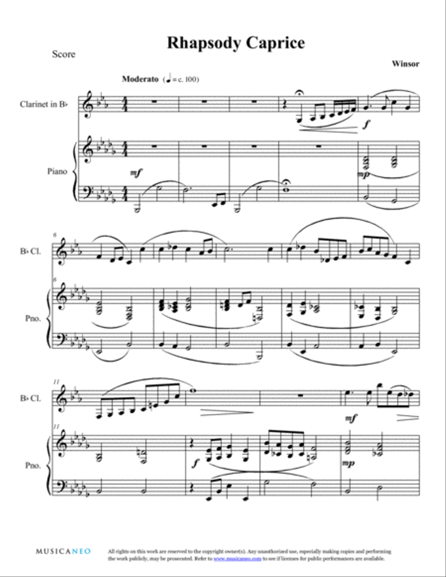 Rhapsody Caprice Rhapsody Caprice Clarinet Solo scores gallery preview page 3
