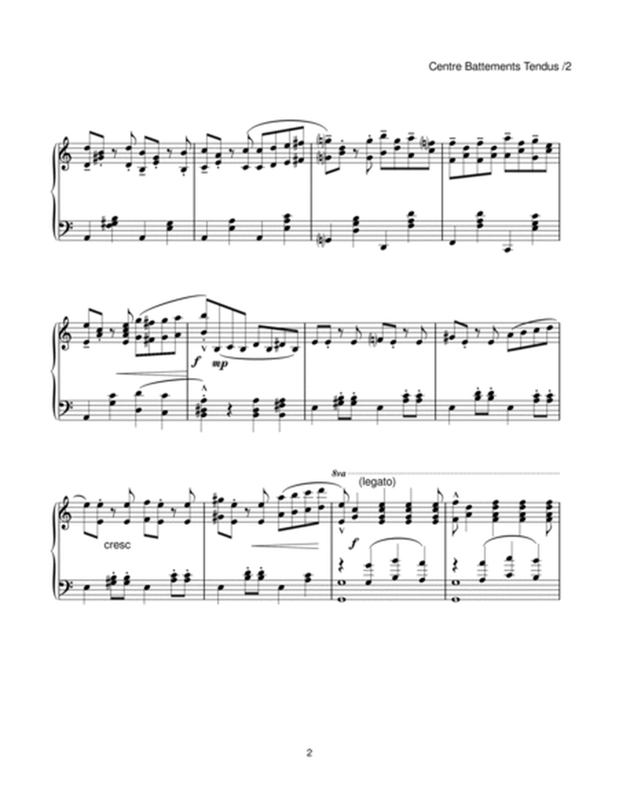 Ballet Piano Sheet Music: Battements Tendus (centre) from Etudes II image number null