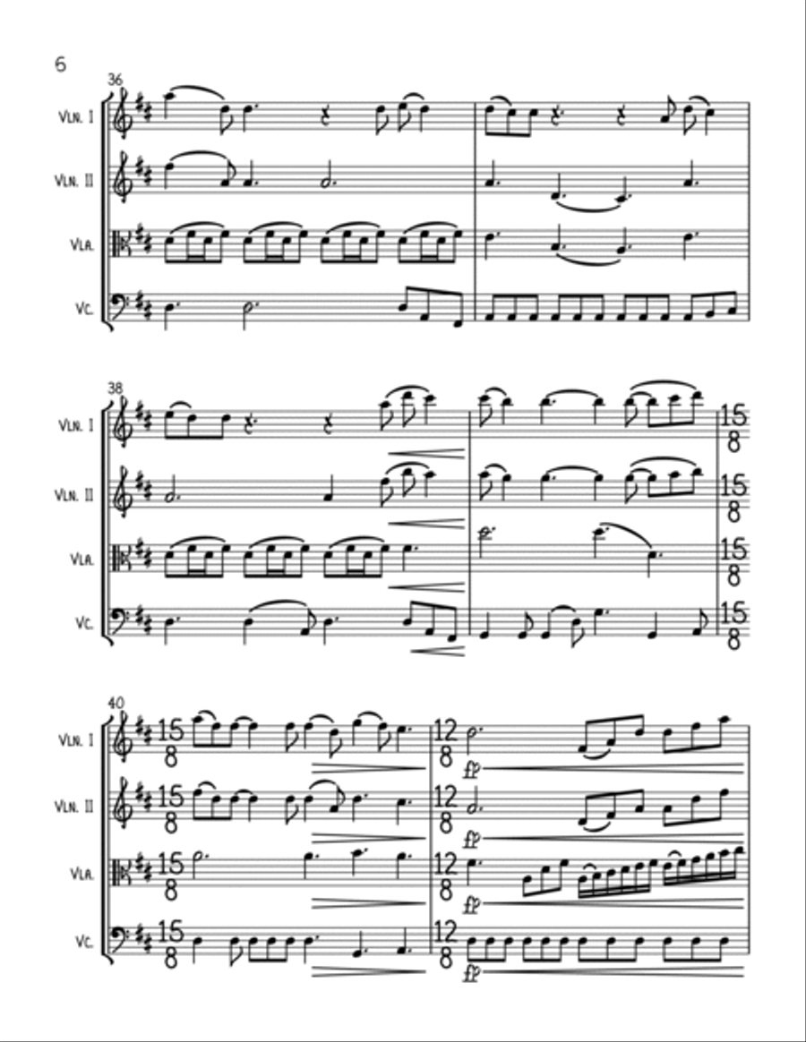 Fairytale Of New York String Quartet scores gallery preview page 6
