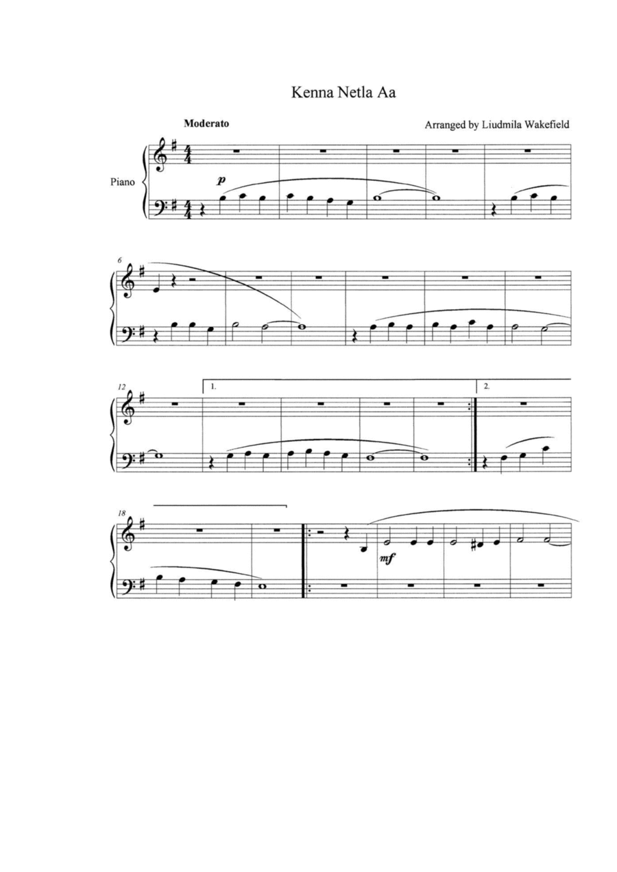 Kenna Netla Aa Easy Piano scores gallery preview page 1