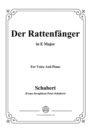 Schubert-Der Rattenfänger,in E Major,for Voice&Piano