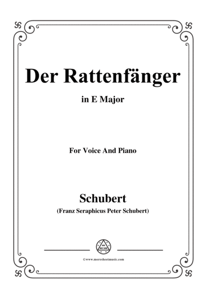 Schubert-Der Rattenfänger,in E Major,for Voice&Piano image number null